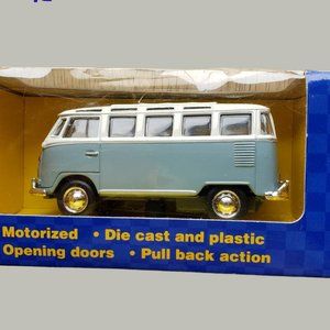 Maisto Road & Track Power Racer Blue VW Van Bus, 1/43 scale Model Volksw…